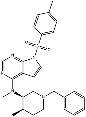 7H-Pyrrolo[2,3-d]pyriMidin-4-aMine, N-Methyl-N-[(3R,4R)-4-Methyl-1-(phenylMethyl)-3-piperidinyl]-7-[(4-Met hylphenyl)sulfonyl]- Structural