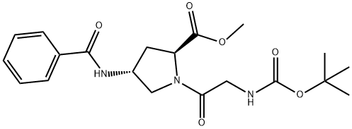 L-Proline, N-[(1,1-diMethylethoxy)carbonyl]glycyl-4-(benzoylaMino)-, Methyl ester, (4R)- Structural