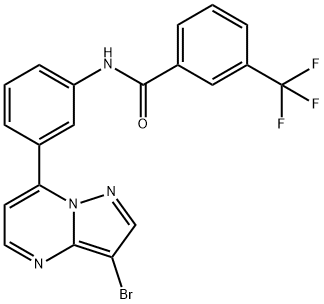 N-(3-(3-broMopyrazolo[1,5-a]pyriMidin-7-yl)phenyl)-3-(trifluoroMethyl)benzaMide Structural