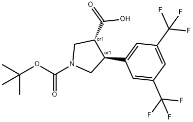 Boc-(+/-)-trans-4-(3,5-bis(trifluoroMethyl)-phenyl)-pyrrolidine-3-carboxylic acid Structural