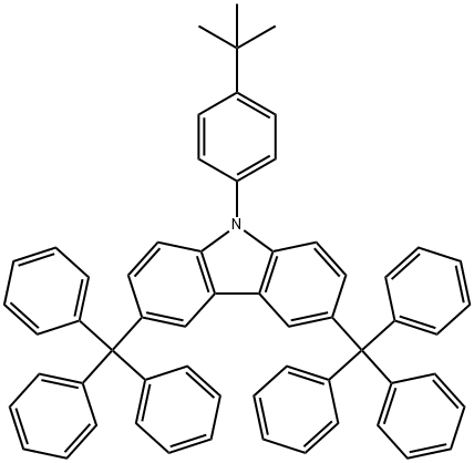 CzC , 9-(4-tert-butylphenyl)-3,6-ditrityl-9H-carbazole Structural