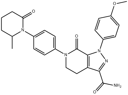 1-(4-Methoxyphenyl)-6-(4-(2-Methyl-6-oxopiperidin-1-yl)phenyl)-7-oxo-4,5,6,7-tetrahydro-1H-pyrazolo[3,4-c]pyridine-3-carboxaMide Structural