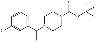tert-butyl 4-(1-(3-broMophenyl)ethyl)piperazine-1-carboxylate Structural