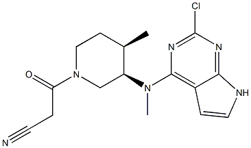 3-((3R,4R)-3-((2-chloro-7H-pyrrolo[2,3-d]pyriMidin-4-yl)(Methyl)aMino)-4-Methylpiperidin-1-yl)-3-oxopropanenitrile Structural