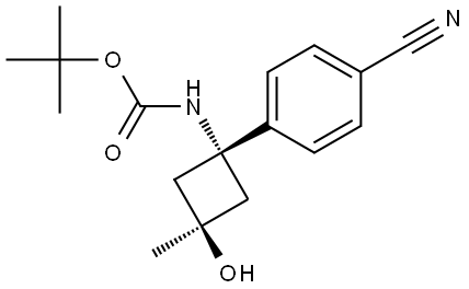tert-butyl (1r,3r)-1-(4-cyanophenyl)-3-hydroxy-3-MethylcyclobutylcarbaMate Structural