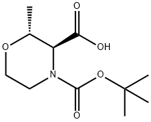 (2R,3S)-4-Boc-2-MethylMorpholine-3-carboxylic acid Structural