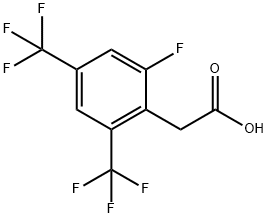 2-FLUORO-4,6-BIS(TRIFLUOROMETHYL)PHENYLACETIC ACID Structural