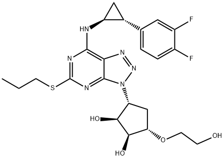 (1S,2S,3R,5S)-3-(7-((1S,2R)-2-(3,4-difluorophenyl)cyclopropylaMino)-5-(propylthio)-3H-[1,2,3]triazolo[4,5-d]pyriMidin-3-yl)-5-(2-hydroxyethoxy)cyclopentane-1,2-diol Structural