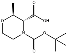 (2S,3R)-4-Boc-2-MethylMorpholine-3-carboxylic acid Structural