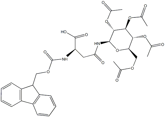 Fmoc-L-Asn(beta-D-Glc(Ac)4-OH Structural