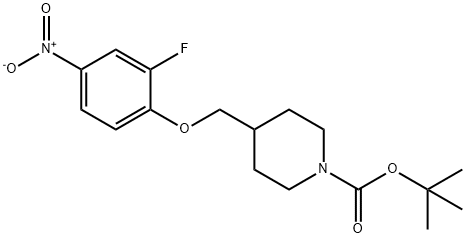 tert-Butyl 4-[(2-fluoro-4-nitrophenoxy)methyl]piperidine-1-carboxylate Structural