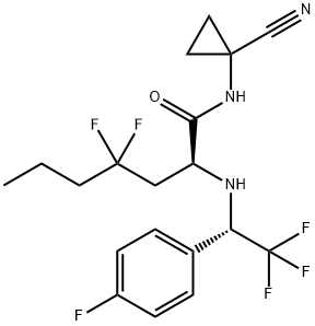 Heptanamide, N-(1-cyanocyclopropyl)-4,4-difluoro-2-[[(1S)-2,2,2-trifluoro-1-(4-fluorophenyl)ethyl]amino]-, (2S)- Structural