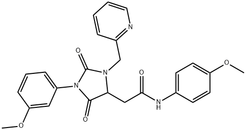 N-(4-methoxyphenyl)-2-[1-(3-methoxyphenyl)-2,5-dioxo-3-(pyridin-2-ylmethyl)imidazolidin-4-yl]acetamide Structural