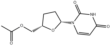 Uridine, 2',3'-dideoxy-, 5'-acetate Structural