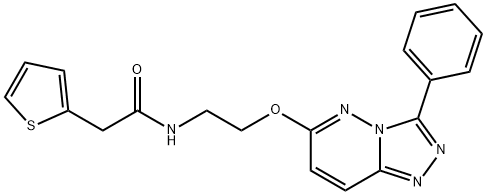 N-[2-[(3-phenyl-[1,2,4]triazolo[4,3-b]pyridazin-6-yl)oxy]ethyl]-2-thiophen-2-ylacetamide Structural