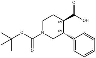 Trans-1-(Tert-Butoxycarbonyl)-3-Phenylpiperidine-4-Carboxylic Acid Structural