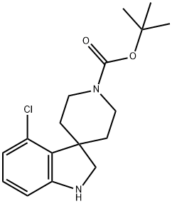 tert-Butyl 4-chloro-1,2-dihydrospiro[indole-3,4'-piperidine]-1'-carboxylate Structural