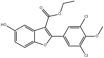 ethyl 2-(3,5-dichloro-4-methoxyphenyl)-5-hydroxy-1-benzofuran-3-carboxylate Structural