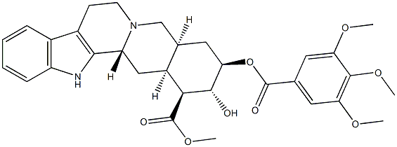 Yohimban-16-carboxylicacid, 17-hydroxy-18-[(3,4,5-trimethoxybenzoyl)oxy]-, methyl ester, (3b,16b,17a,18b,20a)- (9CI) Structural