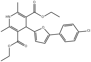 diethyl 4-(5-(4-chlorophenyl)furan-2-yl)-2,6-dimethyl-1,4-dihydropyridine-3,5-dicarboxylate Structural