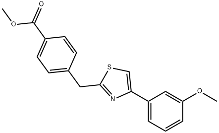 Benzoic acid, 4-[[4-(3-methoxyphenyl)-2-thiazolyl]methyl]-, methyl ester Structural
