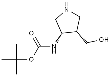 tert-butyl N-[(3S,4S)-4-(hydroxymethyl)pyrrolidin-3-yl]carbamate Structural
