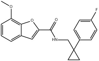 N-[[1-(4-fluorophenyl)cyclopropyl]methyl]-7-methoxy-1-benzofuran-2-carboxamide Structural