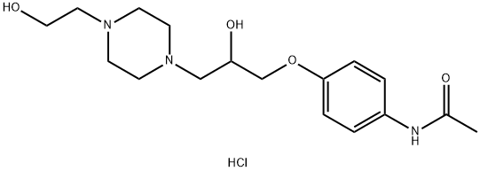N-(4-(2-hydroxy-3-(4-(2-hydroxyethyl)piperazin-1-yl)propoxy)phenyl)acetamide dihydrochloride Structural