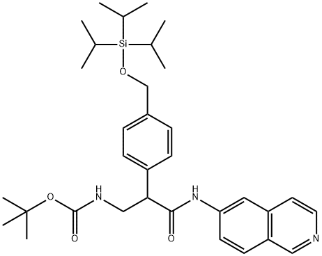 tert-butyl (3-(isoquinolin-6-ylamino)-3-oxo-2-(4-(((triisopropylsilyl)oxy)methyl)phenyl)propyl)carbamate Structural