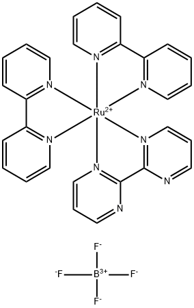 Bis (2,2'-bipyridyl) (2,2'-bipyrimidine) ruthenium tetrafluoroborate Structural