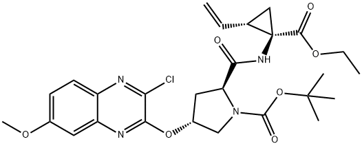 tert-butyl(2S,4R)-4-((3-chloro-7-methoxyquinoxalin-2-yl)oxy)-2-(((1R,2S)-1-(ethoxycarbonyl)-2-vinylcyclopropyl)carbamoyl)pyrrolidine-1-carboxylate