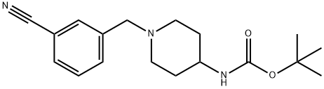 tert-Butyl 1-(3-cyanobenzyl)piperidin-4-ylcarbamate Structural