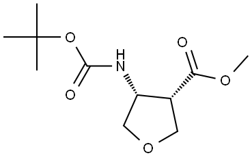 methyl cis-4-{[(tert-butoxy)carbonyl]amino}oxolane-3-carboxylate Structural
