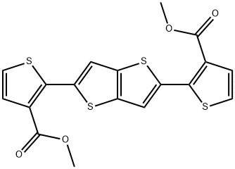 dimethyl 2,2'-(thieno[3,2-b]thiophene-2,5-diyl)bis(thiophene-3-carboxylate) Structural