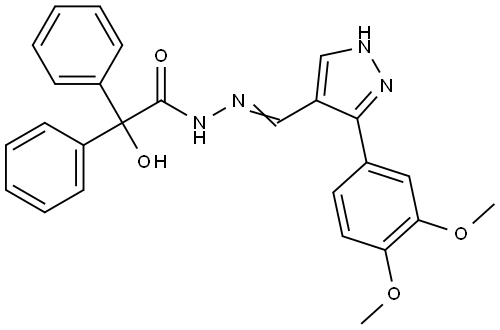 N'-{[3-(3,4-dimethoxyphenyl)-1H-pyrazol-4-yl]methylene}-2-hydroxy-2,2-diphenylacetohydrazide Structural