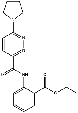 ethyl 2-(6-(pyrrolidin-1-yl)pyridazine-3-carboxamido)benzoate Structural
