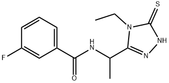 N-[1-(4-Ethyl-5-mercapto-4H-[1,2,4]triazol-3-yl)-ethyl]-3-fluoro-benzamide Structural