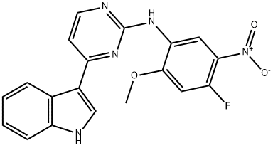 N-(4-fluoro-2-methoxy-5-nitrophenyl)-4-(1H-indol-3-yl)pyrimidin-2-amine Structural