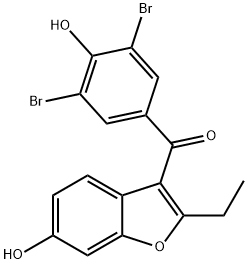 (3,5-dibromo-4-hydroxyphenyl)(2-ethyl-6-hydroxybenzofuran-3-yl)methanone Structural