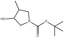 tert-butyl 3-hydroxy-4-methylpyrrolidine-1-carboxylate Structural