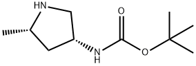 tert-butyl (3R,5S)-5-methylpyrrolidin-3-ylcarbamate Structural