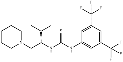 Thiourea, N-[3,5-bis(trifluoromethyl)phenyl]-N'-[(1S)-2-methyl-1-(1-piperidinylmethyl)propyl]- Structural