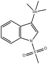 trimethyl-(1-methylsulfonylindol-3-yl)stannane Structural