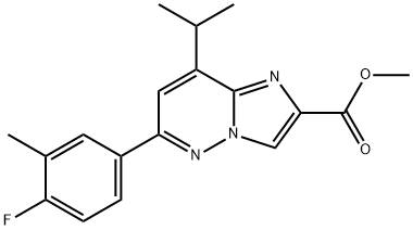 Imidazo[1,2-b]pyridazine-2-carboxylic acid, 6-(4-fluoro-3-methylphenyl)-8-(1-methylethyl)-, methyl ester Structural