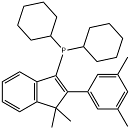 dicyclohexyl[2-(3,5-dimethylphenyl)-1,1-dimethyl-1H-inden-3-yl]Phosphine Structural