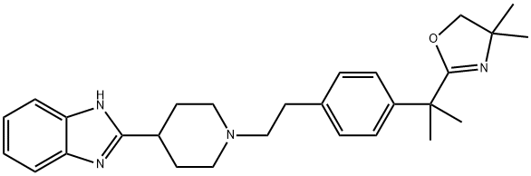 2-(1-(4-(2-(4,4-dimethyl-4,5-dihydrooxazol-2-yl)propan- 2-yl)phenethyl)piperidin-4-yl)-1H-benzo[d]imidazole Structural