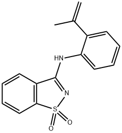 N-(2-isopropenylphenyl)-1,2-benzisothiazol-3-amine 1,1-dioxide Structural