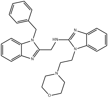 N-[(1-benzyl-1H-benzimidazol-2-yl)methyl]-1-[2-(morpholin-4-yl)ethyl]-1H-benzimidazol-2-amine Structural