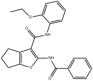 N-(2-ethoxyphenyl)-2-[(phenylcarbonyl)amino]-5,6-dihydro-4H-cyclopenta[b]thiophene-3-carboxamide Structural