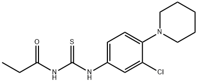 N-{[3-chloro-4-(piperidin-1-yl)phenyl]carbamothioyl}propanamide Structural